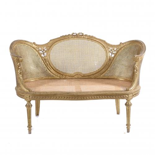 FRENCH SOFA, LOUIS XVI STYLE, SECOND HALF 20TH CENTURY.