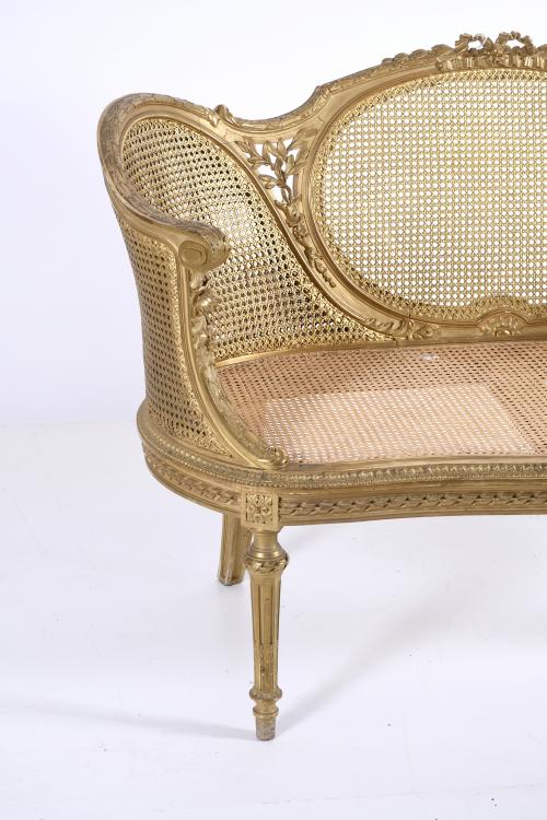 FRENCH SOFA, LOUIS XVI STYLE, SECOND HALF 20TH CENTURY.