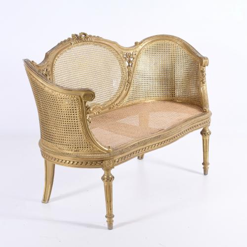 FRENCH SOFA, LOUIS XVI STYLE, SECOND HALF 20TH CENTURY.