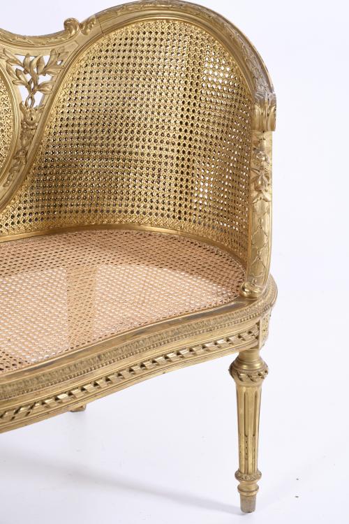 FRENCH SOFA, LOUIS XVI STYLE, SECOND HALF 20TH CENTURY.