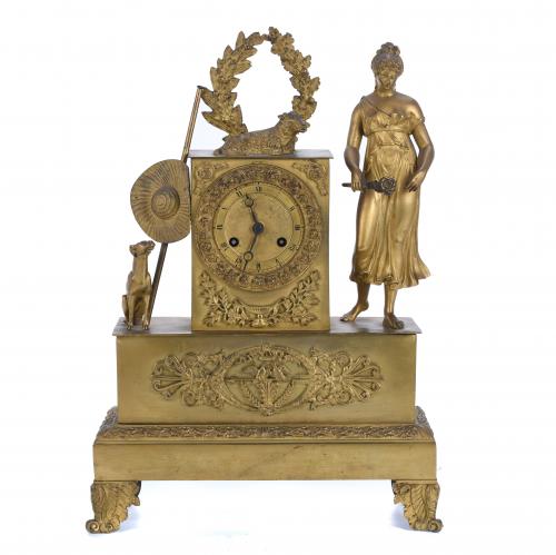 FRENCH TABLE CLOCK, EMPIRE STYLE, 19TH CENTURY.