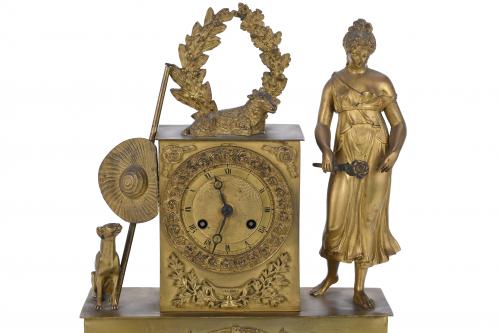 FRENCH TABLE CLOCK, EMPIRE STYLE, 19TH CENTURY.