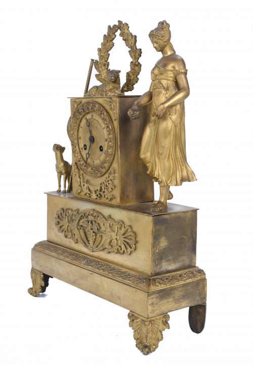 FRENCH TABLE CLOCK, EMPIRE STYLE, 19TH CENTURY.