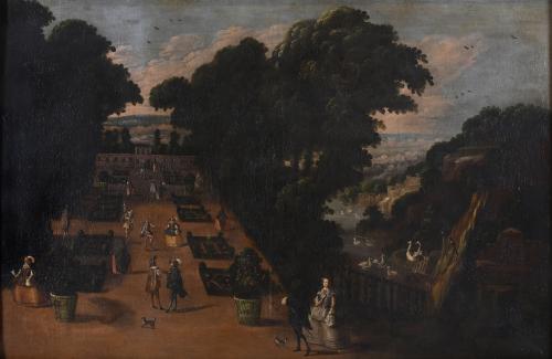 MID 17TH CENTURY SPANISH SCHOOL.  "PALACE GARDEN".