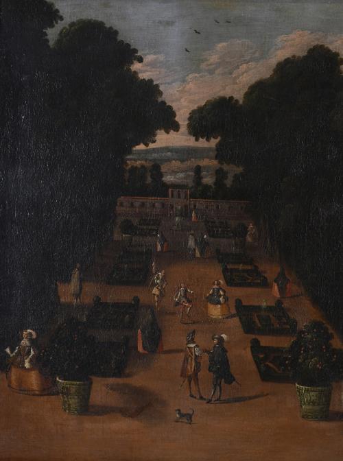 MID 17TH CENTURY SPANISH SCHOOL.  "PALACE GARDEN".