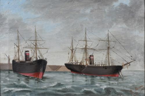 SPANISH SCHOOL, LATE 19TH-EARLY 20TH CENTURY. "SHIPS".