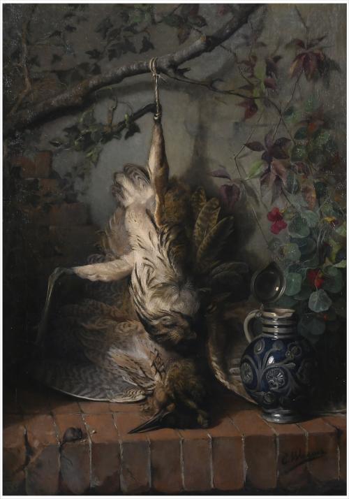 ELLA WANNER (1887-1962). "HUNTING STILL LIFE". 