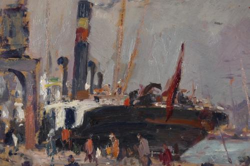 JOAQUIM TERRUELLA MATILLA (1891-1957). "SHIP IN PORT".