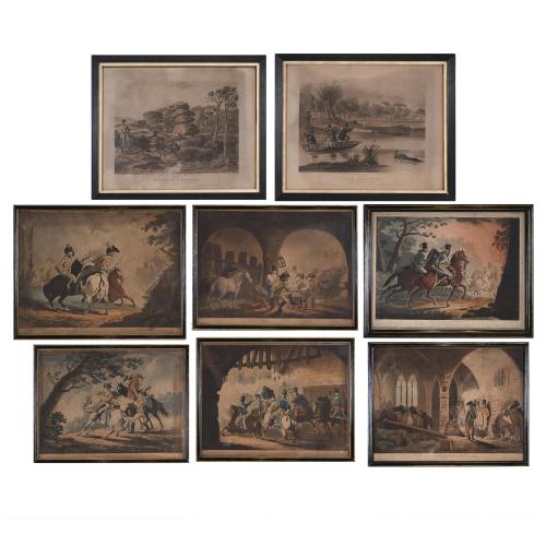 19TH CENTURY EUROPEAN SCHOOL. LOT OF 8 PRINTS.