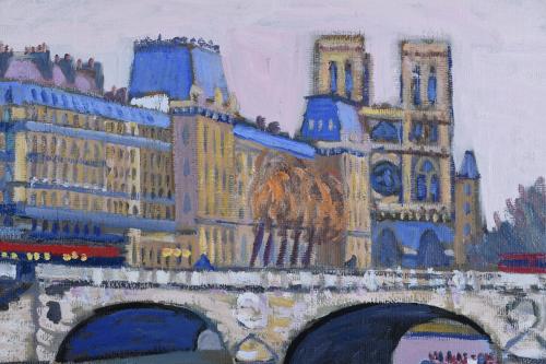 JORDI CURÓS (1930-2017).   "PARÍS", 1991, Pont Neuf - Ile d