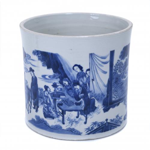 LARGE CHINESE BRUSH POT, 20TH CENTURY.