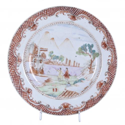 INDIAN COMPANY CHINESE DISH FOR EXPORT, 18TH CENTURY.