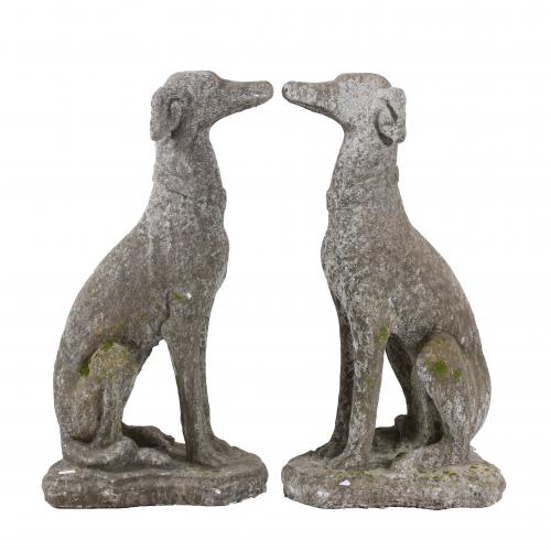 PAIR OF GREYHOUNDS FOR OUTDOOR USE, 20TH CENTURY.