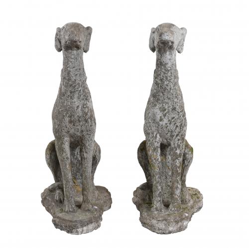 PAIR OF GREYHOUNDS FOR OUTDOOR USE, 20TH CENTURY.