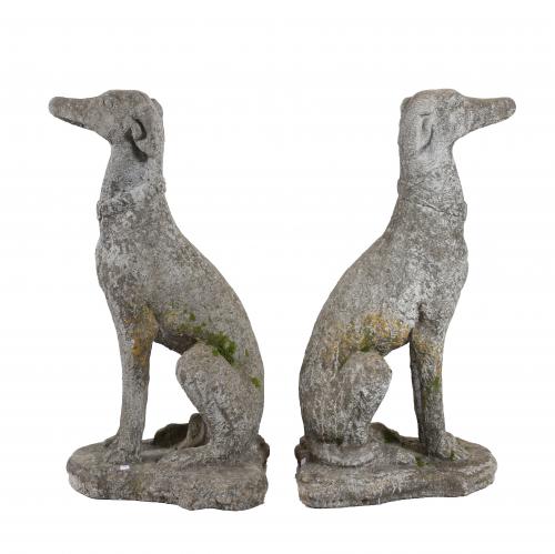 PAIR OF GREYHOUNDS FOR OUTDOOR USE, 20TH CENTURY.