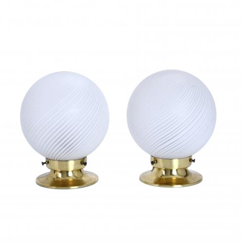 PAIR OF ITALIAN TABLE LAMPS FOR VENINI, "KINETIC"?