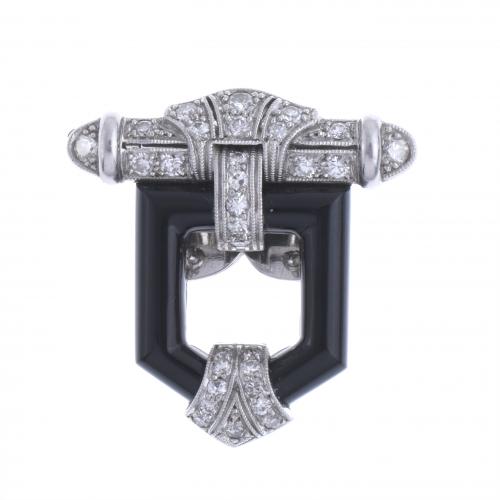 DOUBLE CLIP BROOCH, ART DECO.