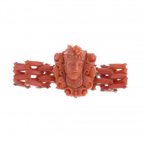 EMBOSSED CORAL BRACELET.