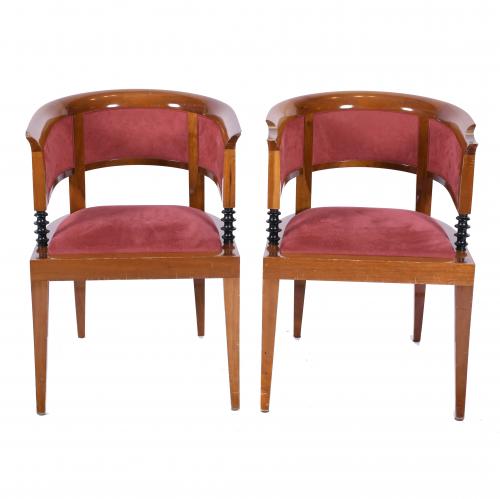 LÉON KRIER (1946). PAIR OF "SELLA MAGNA" ARMCHAIRS.