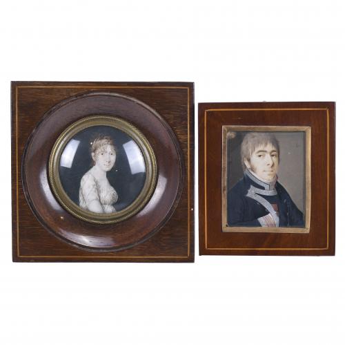 SPANISH SCHOOL, LATE 18TH-EARLY 19TH CENTURY. PORTRAIT OF A GENTLEMAN AND A LADY.