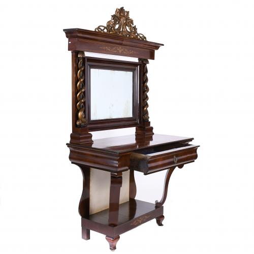 FERNANDINE CONSOLE WITH MIRROR, CIRCA 1830.