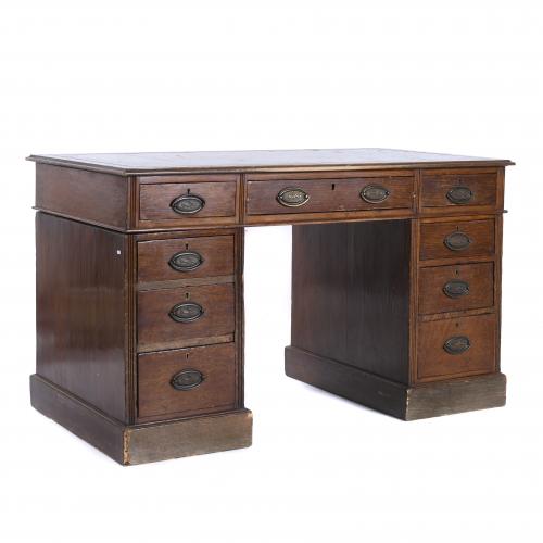 VICTORIAN DOUBLE WRITING DESK, LATE 19TH CENTURY.