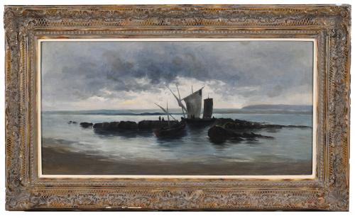 LATE 19TH CENTURY SPANISH SCHOOL. "SEASCAPE".