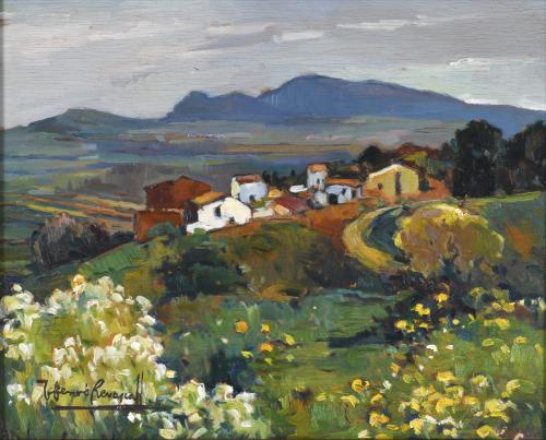 JOSEP FERRÉ REVASCALL (1907-2001). "VILLAGE LANDSCAPE - SAN