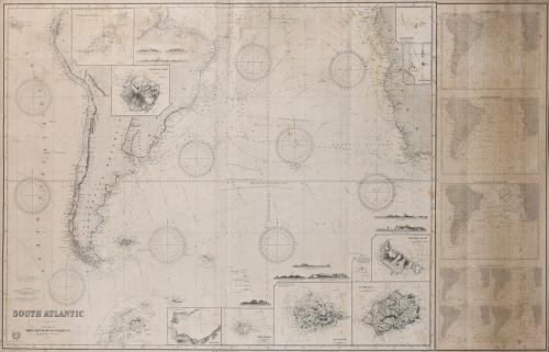 20TH CENTURY, ENGLISH SCHOOL. "SOUTH ATLANTIC (NAUTICAL CHART)", 1919.