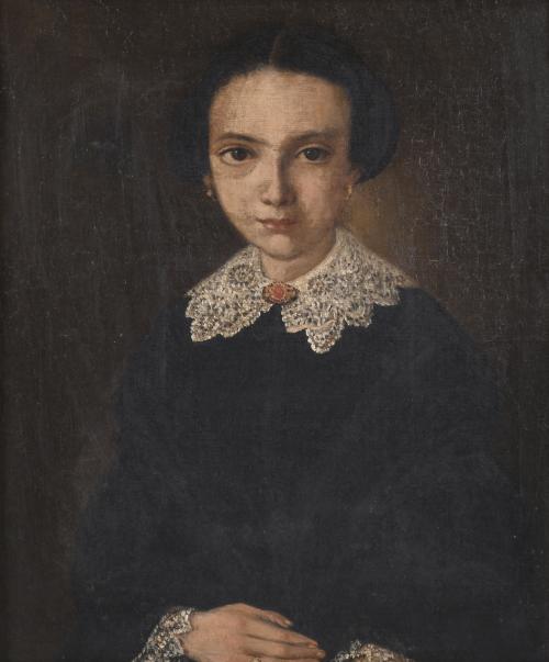 MID 19TH CENTURY, SPANISH SCHOOL. "PAIR OF PORTRAITS OF TWO