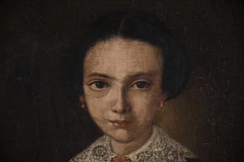 MID 19TH CENTURY, SPANISH SCHOOL. "PAIR OF PORTRAITS OF TWO