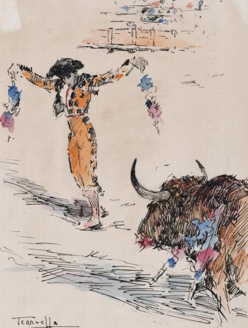 JOAQUIM TERRUELLA MATILLA (1891-1957). PAIR OF BULLFIGHTING