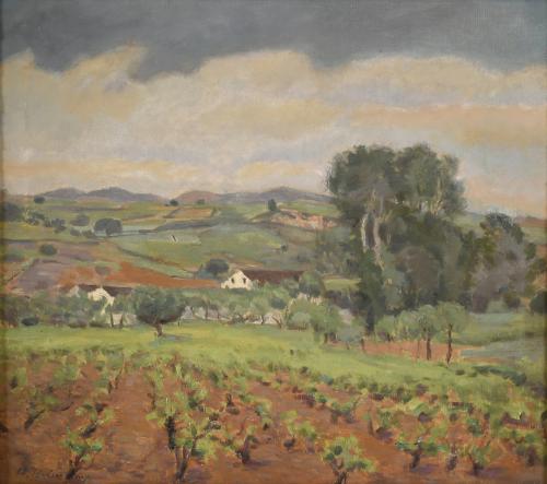 ANTONI BADRINAS (1882-1969) "VOLTANTS DE SANT CUGAT (SANT CUGAT SURROUNDINGS)".