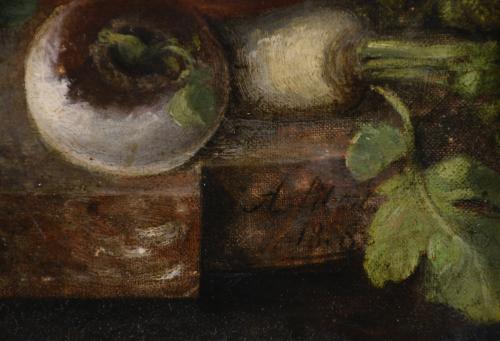 19TH CENTURY, SPANISH SCHOOL. "STILL LIFE WITH VEGETABLES".