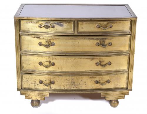 ART DECO STYLE CHEST OF DRAWERS WITH MIRROR, MID 20TH CENTU