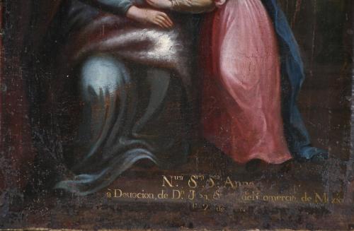 19TH CENTURY, SPANISH SCHOOL. "SAINT ANNE AND SAINT JOACHIM