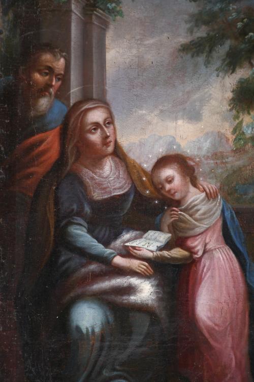 19TH CENTURY, SPANISH SCHOOL. "SAINT ANNE AND SAINT JOACHIM