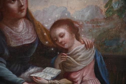 19TH CENTURY, SPANISH SCHOOL. "SAINT ANNE AND SAINT JOACHIM