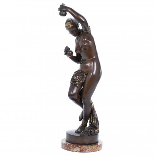 A PARTIR DE JEAN JACQUES PRADIER (1790-1852). "DANSEUSE NUE AUX CALEBASSES" o "LA NÉGRESSE AUX CALEBASSES", SIGLO XX.