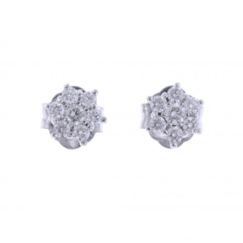 PENDIENTES ROSETONES DE DIAMANTES.