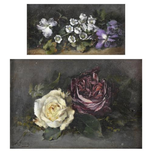 SEBASTIÁN GESSA (1840-1920) "PAIR OF FLORAL STILL LIFES".