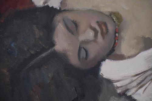 FREDERIC LLOVERAS HERRERA (1912-1983). "GIRL LYING DOWN", 1