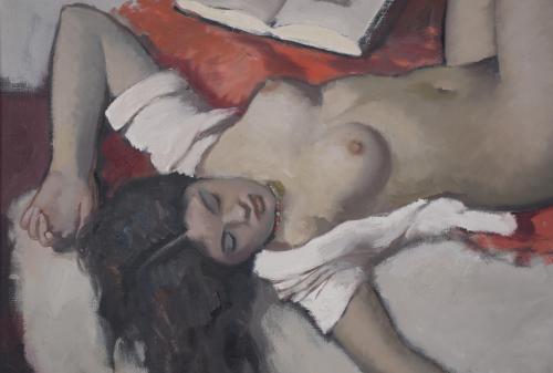 FREDERIC LLOVERAS HERRERA (1912-1983). "GIRL LYING DOWN", 1