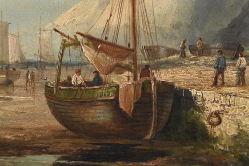 JOHN JAMES WILSON (1818-1875). "WAITING FOR THE TIDE TO RIS