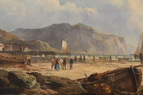 JOHN JAMES WILSON (1818-1875). "BOATS ON THE SHORE".