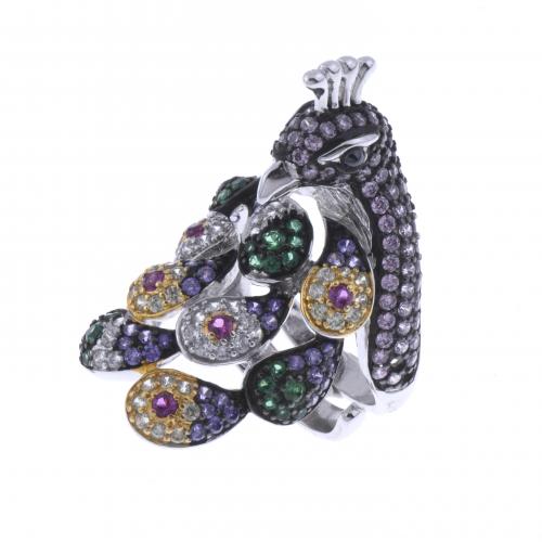 PEACOCK-SHAPED RING.