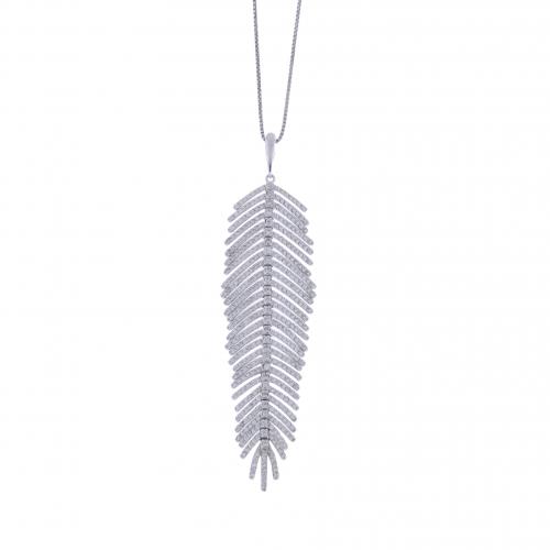 ARTICULATED FEATHER PENDANT.