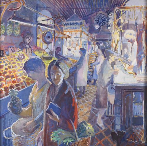 RAMÓN MOSCARDÓ (1953).  "MERCADO DE LA BOQUERÍA", 1978.