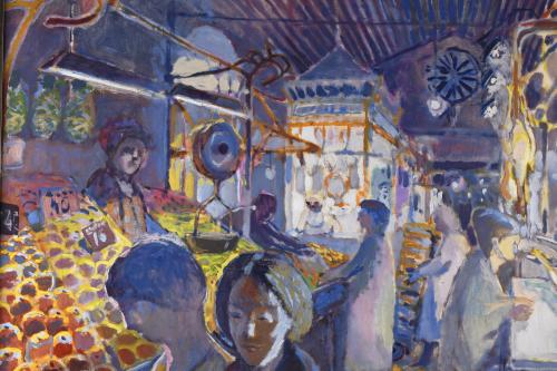 RAMÓN MOSCARDÓ (1953).  "MERCADO DE LA BOQUERÍA", 1978.