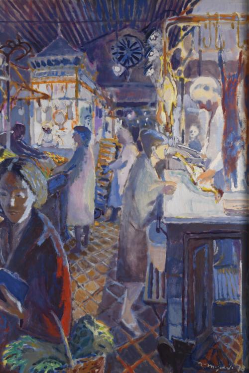 RAMÓN MOSCARDÓ (1953).  "MERCADO DE LA BOQUERÍA", 1978.